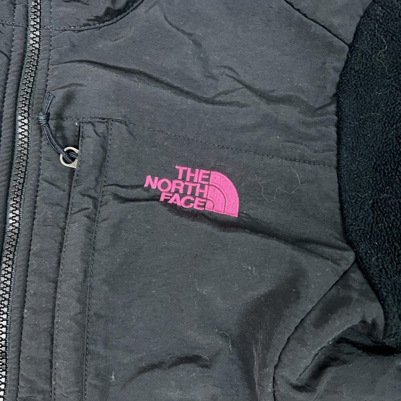 North Face Jacket Womens Small Black Fleece Pink Logo Denali Breast Cancer Gorp - Picture 2 of 11